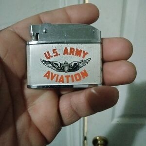 Vintage U.S. Army Aviation Silver and Orange Lighter